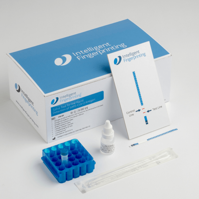 Intelligent Fingerprinting covid-19 lateral flow saliva test